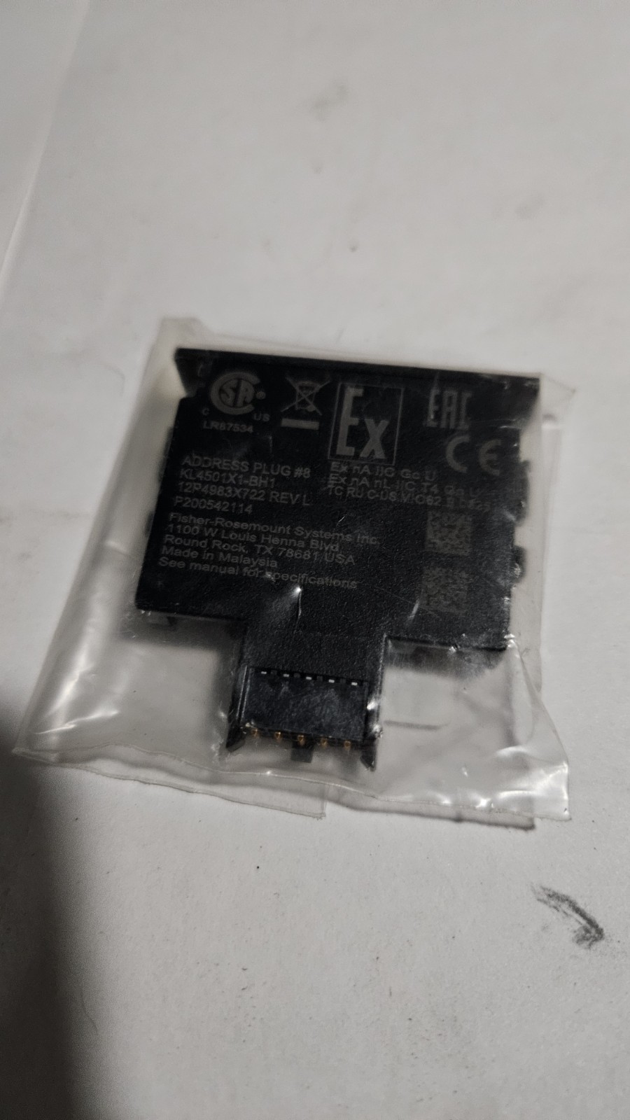 EMERSON DELTAV KL4501X1-BH1 ADDRESS PLUG #8 KL4501X1BH1 12P4983