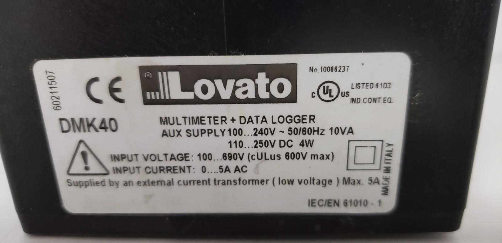 LOVATO DMK40 DIGITAL MULTIMETER, 100-240VAC 110-250VDC, 50/60Hz, 4W