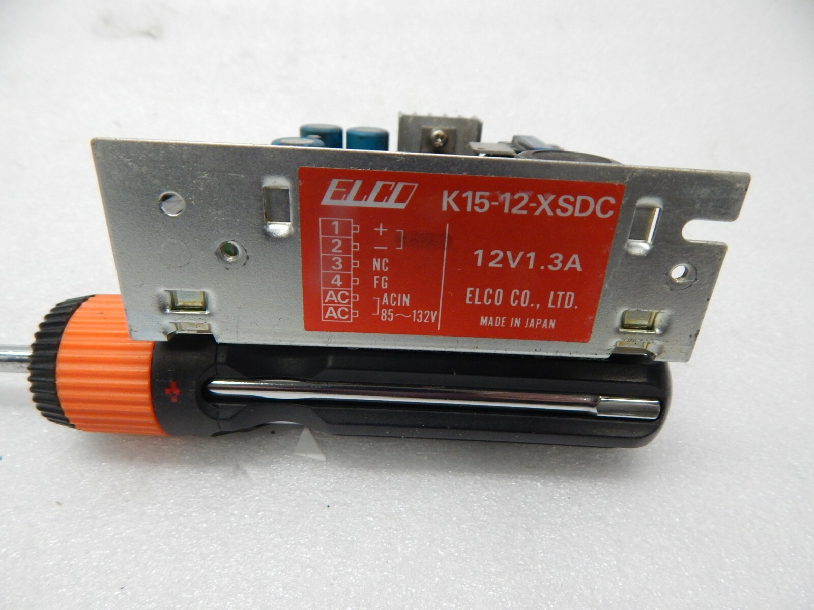 ELCO Power Supply K15-12-XSDC 12 Volts 1.3 Amps output 85 to 132 VAC input