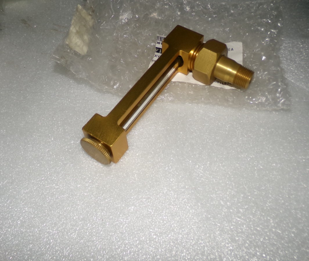 Gits 15421 Liquid Level Gauge Aluminum Gold Anodize Glass3/8-18 Thread 5″ H NEW