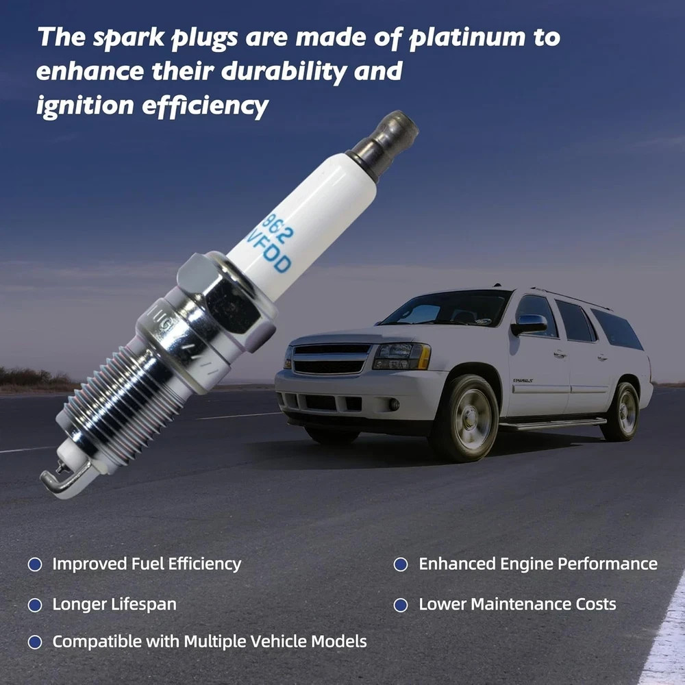 8pcs Tune Up Kit 9748HH 41-962 Spark Plugs & Wires for Chevy GMC V8 4.8 5.3 6.0