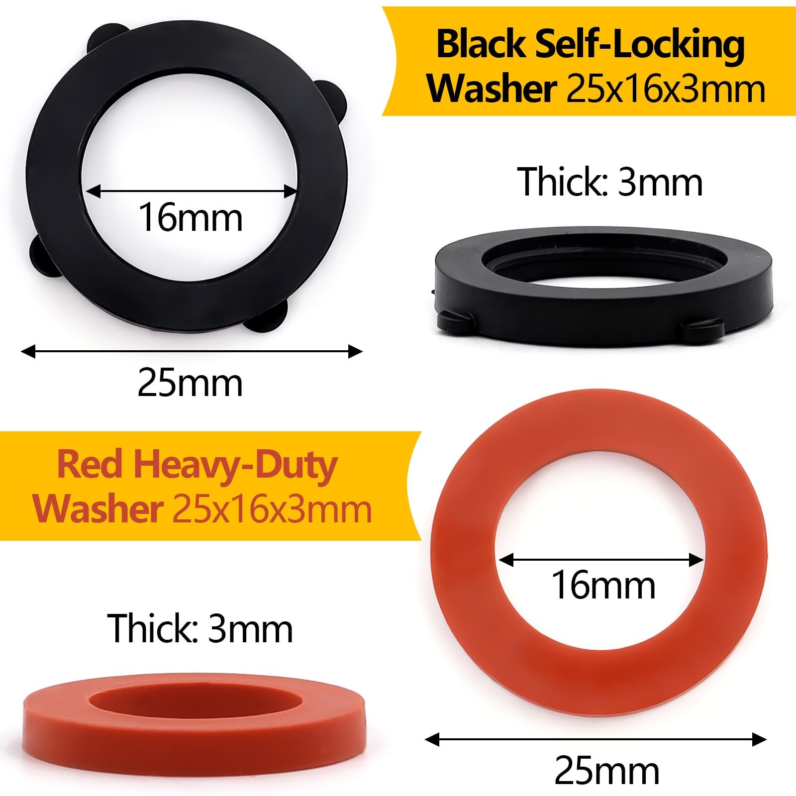 NBRINGO 160 Pieces Hose Bib Washer & Faucet Washers Assorted Kit 14, Black