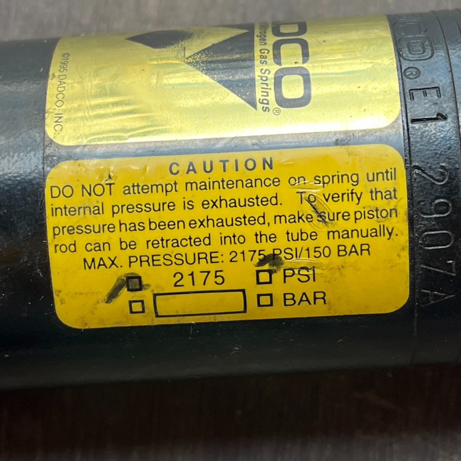 DADCO E 9127A NITROGEN GAS SPRING 90.10.00750.038.TO Made in USA