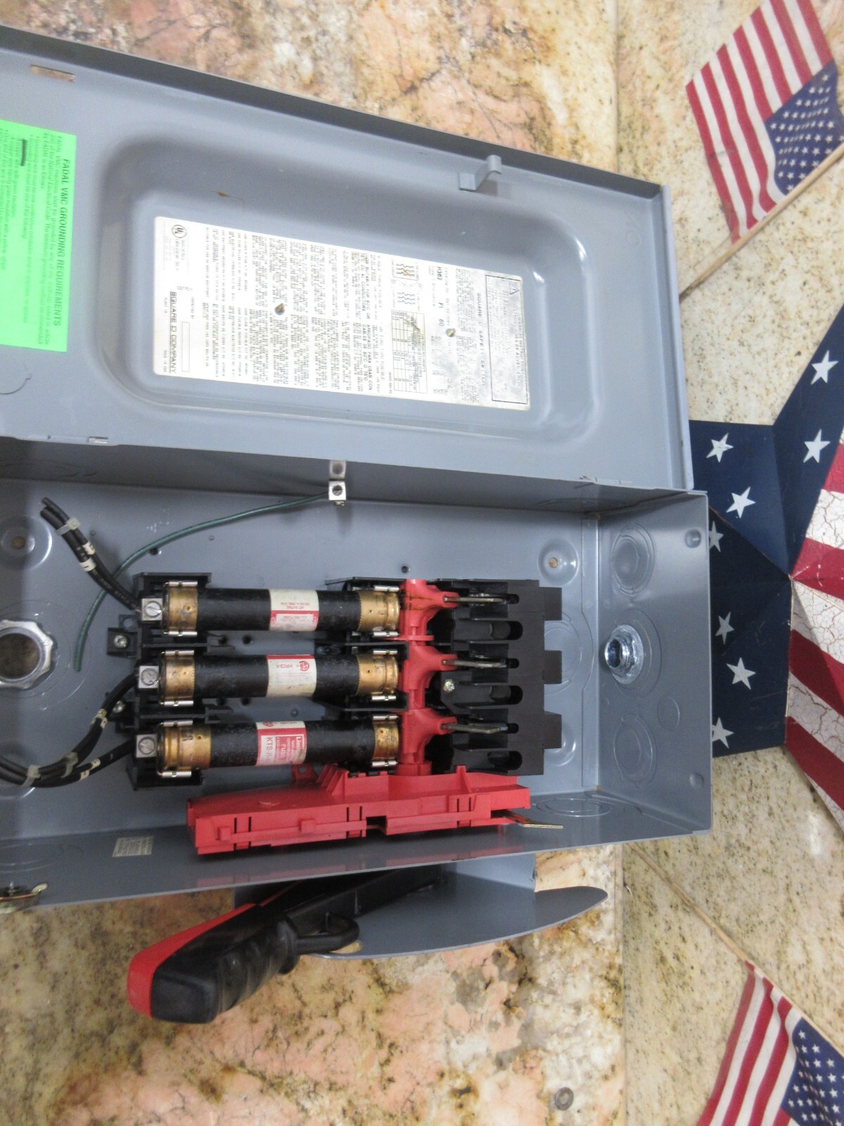 FADAL VMC40 CNC ELECTRICAL SQUARE D ENCLOSED SWITCH KTS-R-40 H362 F1 60AMPS