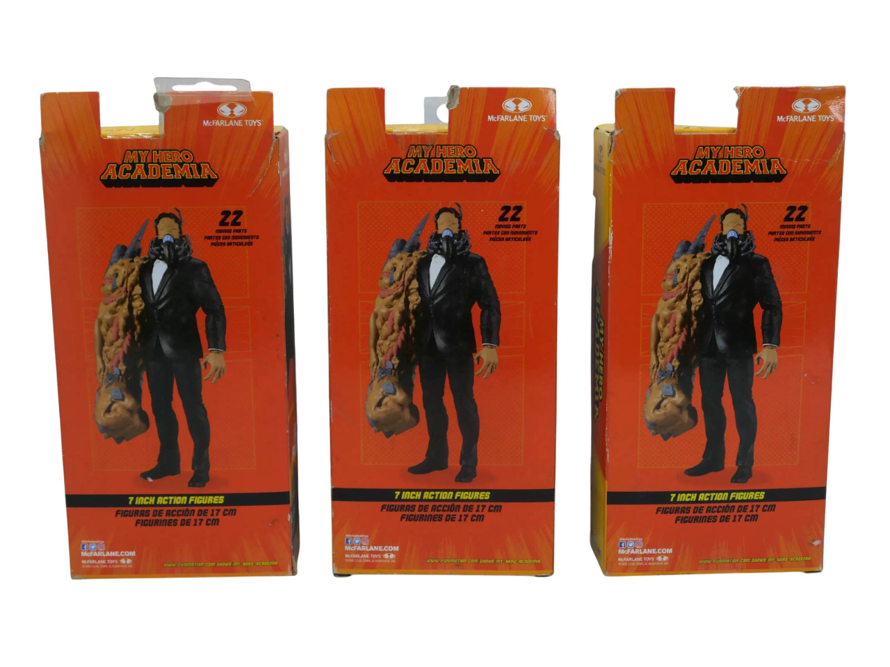 Lot of 3 Mcfarlane Toys My Hero Academia All For One 7″ – Free Shipping
