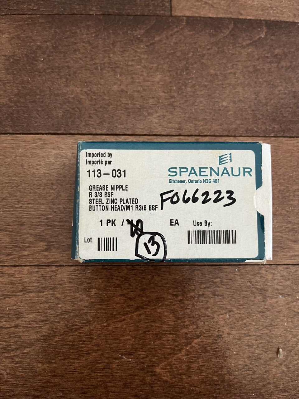 Spaenaur 113-1031 Straight Grease Fitting 113800 (Pack of 10) R 3/8 NEW