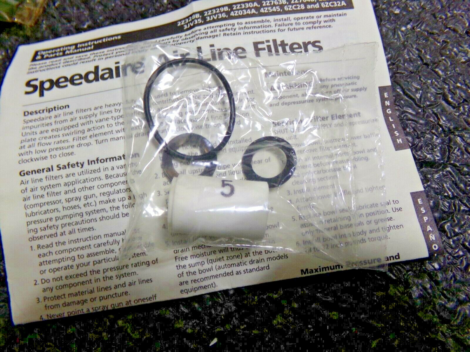NEW SPEEDAIRE 1R426 FILTER ELEMENT SEAL KIT (DC)