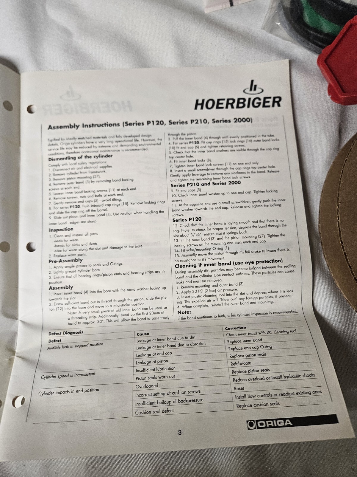 Origa SP128-B-S Hoerbiger Service Pack SP128BS Stroke 88″ Bore 80MM