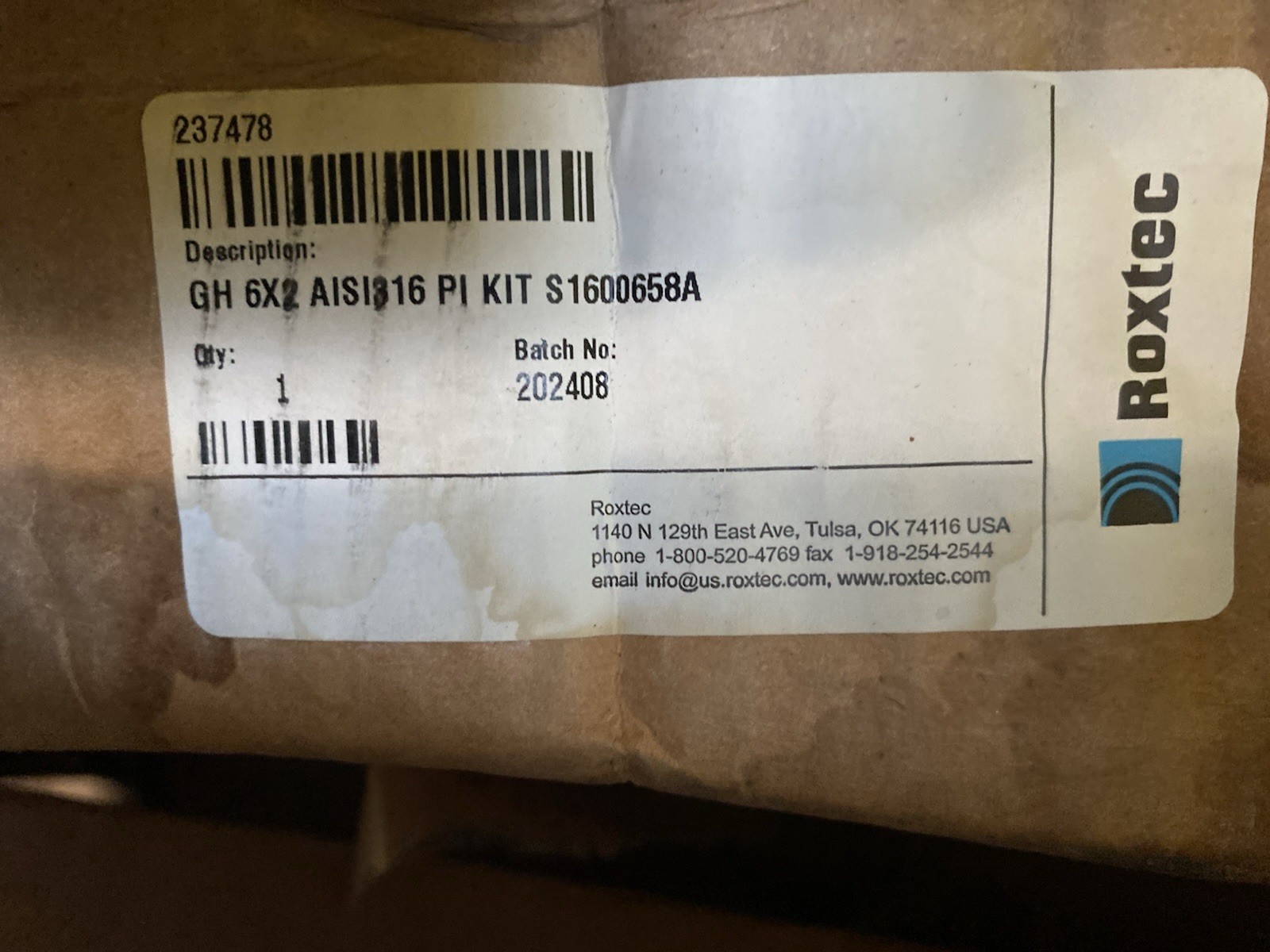 ROXTEC GH 6X2 AISI316 PI KIT S1600658A NEW-OPEN BOX! COMPLETE KIT