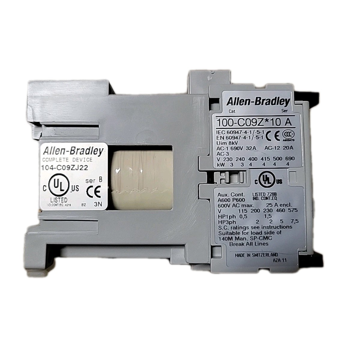 ALLEN-BRADLEY REVERSING CONTACTOR 104-C09ZJ22 100-C09Z*10 A