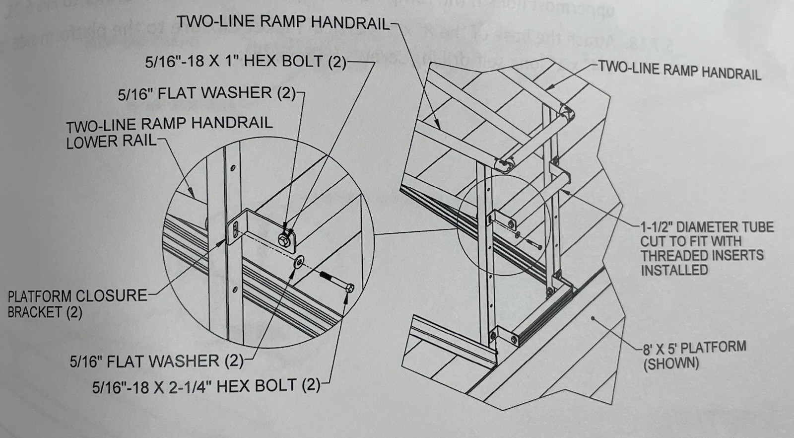 EZ-Access Wheelchair Pathway 3G Ramp Platform Closure Bracket Hardware Kit