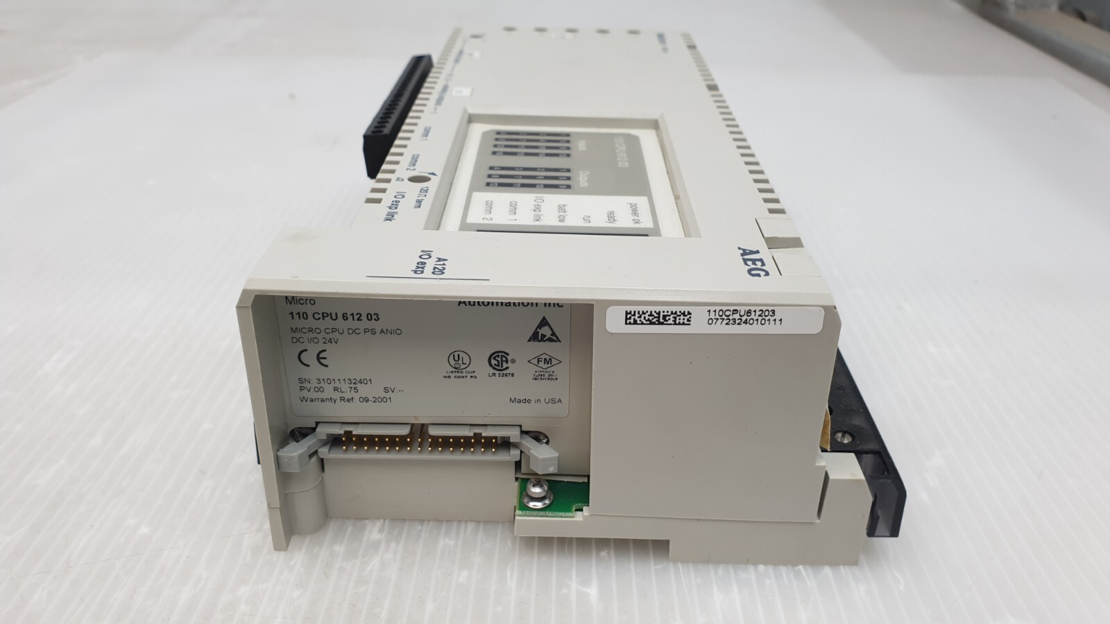 Schneider AEG 110 CPU 612 03 Modicon Micro CPU DC PS ANIO 110CPU61203