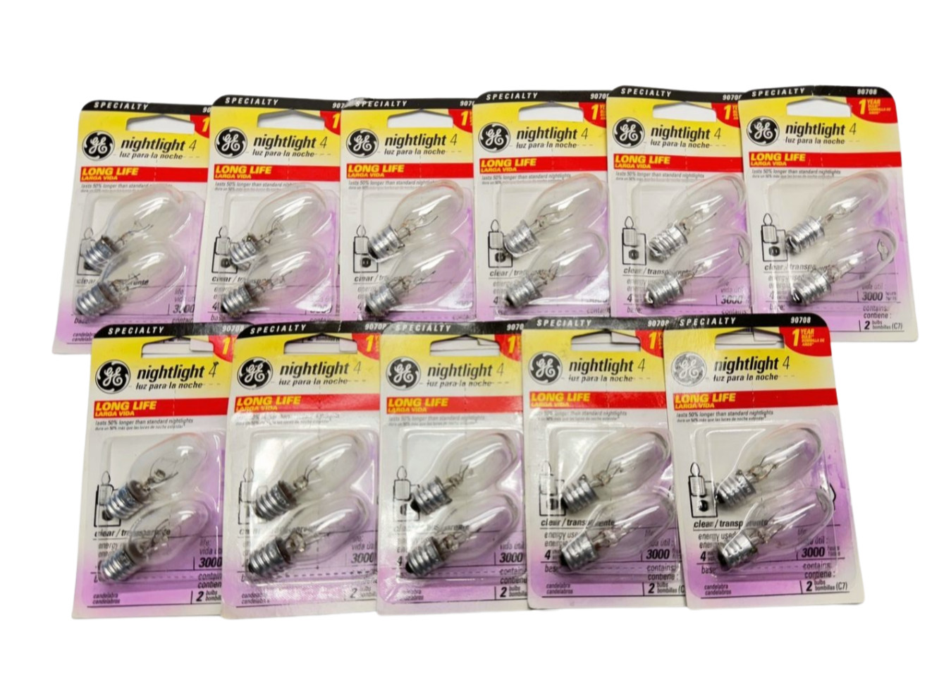 (Pack of 2) General Electric 90708 Nightlight Bulbs, 4W **Free Shipping**