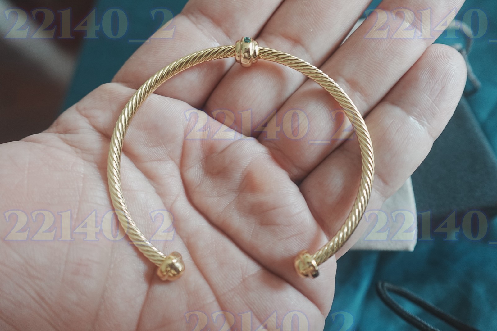 NewDavidYurman18K.GOLD Single Station Emerald Bracelet 7.5inch