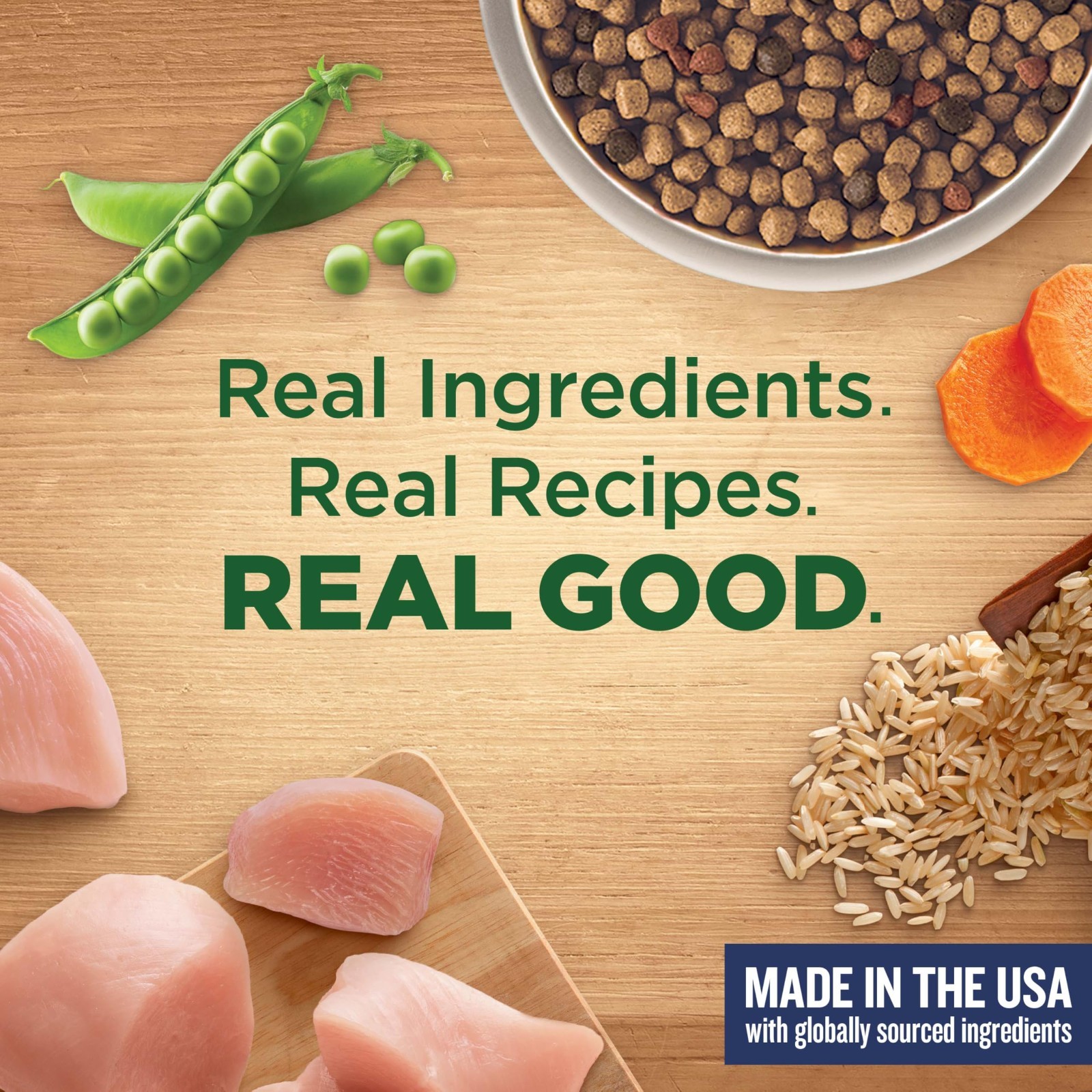 Nutrish Real Chicken & Veggies Recipe Whole Health Blend Dry Dog Food, 40 lb. Ba