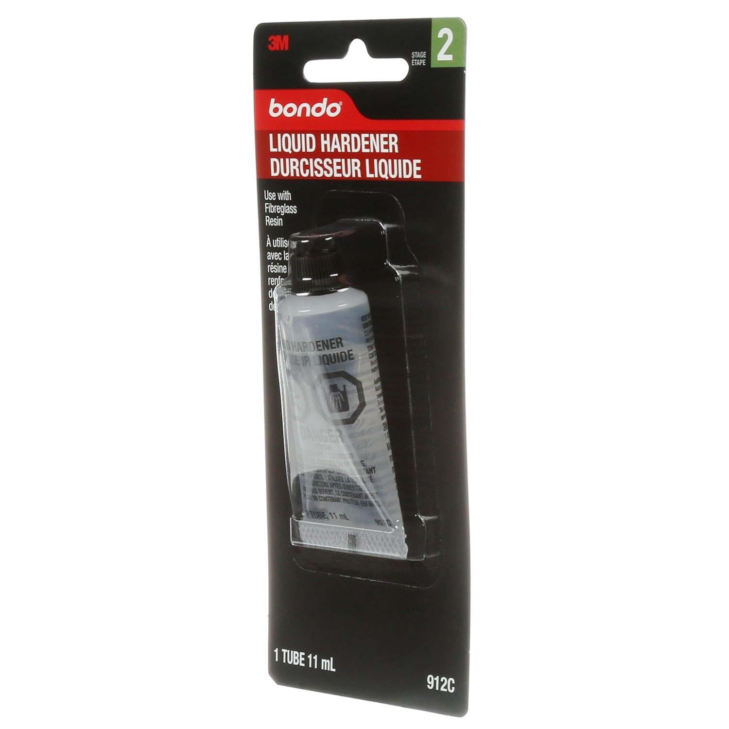 Bondo Liquid Hardener 1 Tube 0.37 Fl Oz., Use with Fiberglass Resin for Auto and