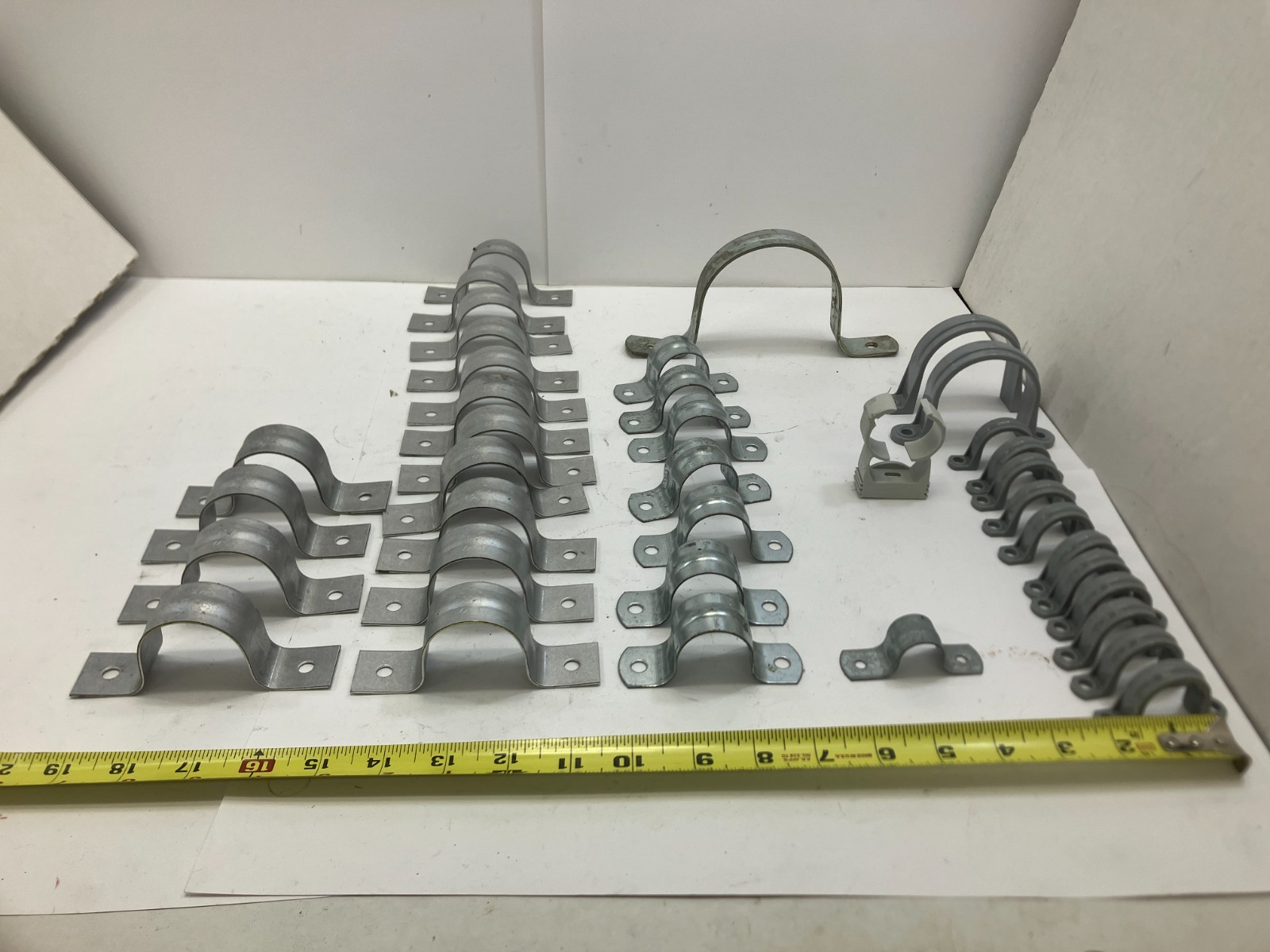 Lot Of 38 Assorted Pipe Strap Hangers ~ Never Used Shop Cleanout