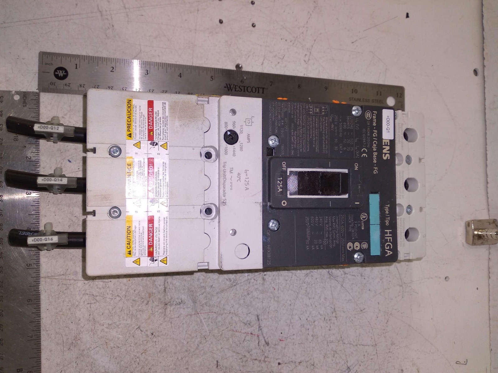 SIEMENS HFGA HfX3B125 breaker 125A 3vl125-3rr30-0aa0 3lv9312-7kn30