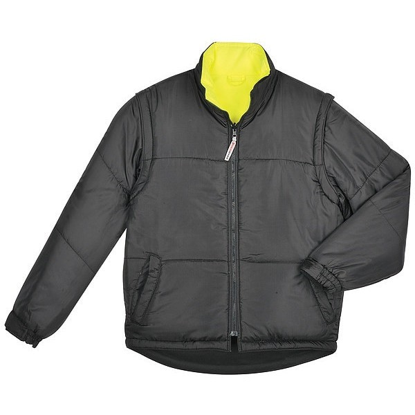 Tough Duck S42611 Men’s Hi-Vis 5-In-1 Safety Jacket, 300D Poly Oxford With Pu