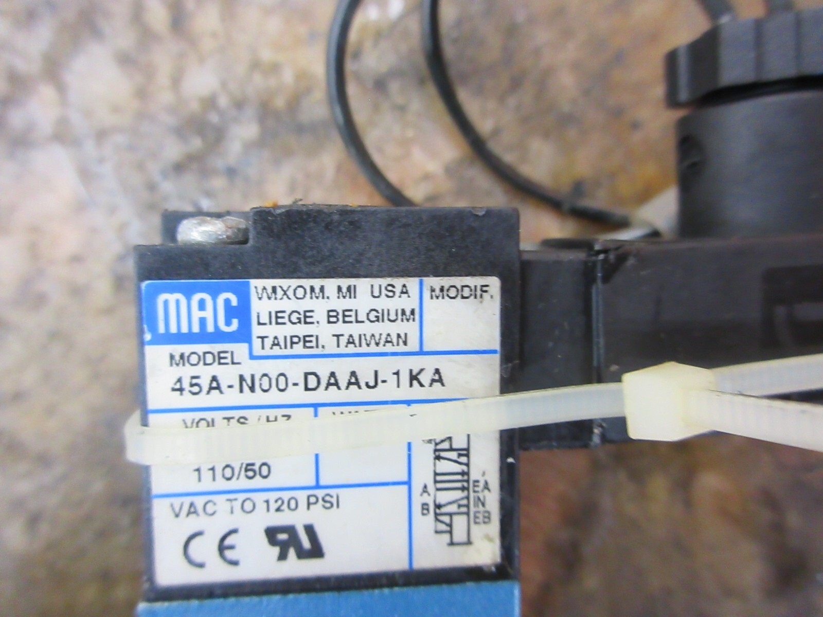 1992 HAAS VF1 CNC MILL MAC VALVE P45A-N00-DAAJ-1KA