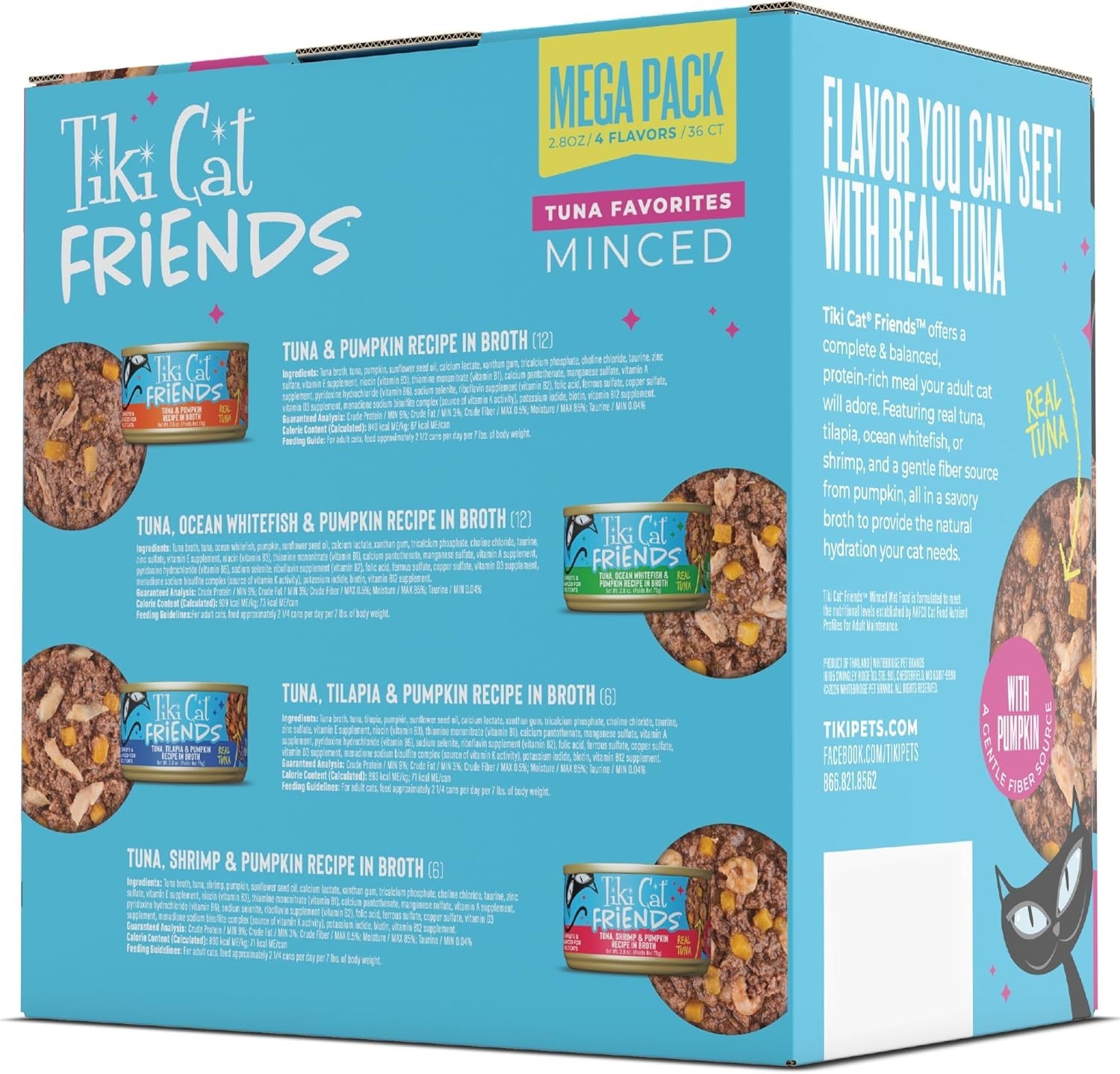 Tiki Cat Friends Tuna Favorites Wet Cat Food Variety Pack, 2.8 oz., Count of 36