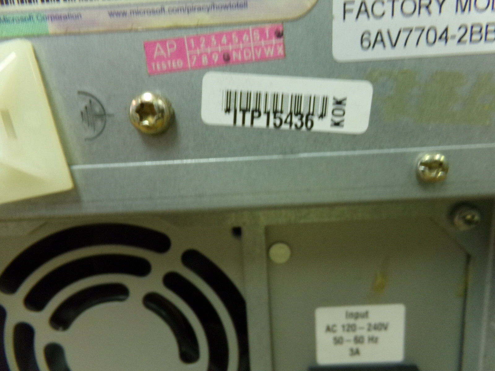 Siemens Panel PC 870 SVP P3932699 6AV7704-2BB10-0AC0 ITP15436 KOK