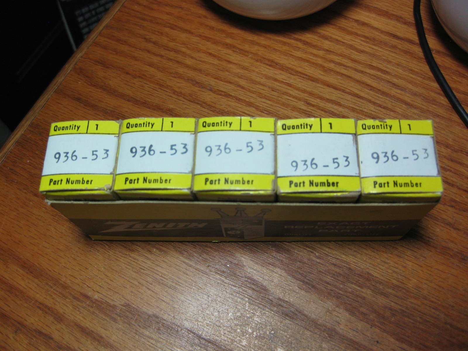 Zenith NEW old stock replacement part 936-53 5 parts in unopened boxes & holder