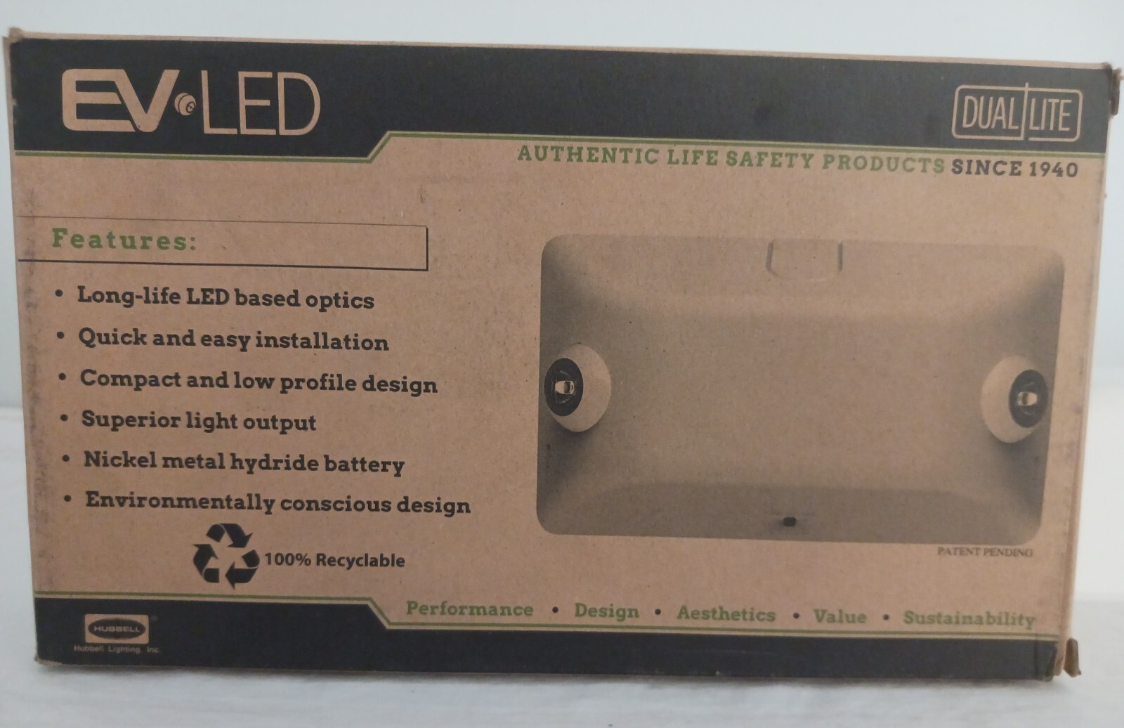 Hubbell Dual-Lite EV2 LED Emergency Light 93036776. NEW. Free Shipping.