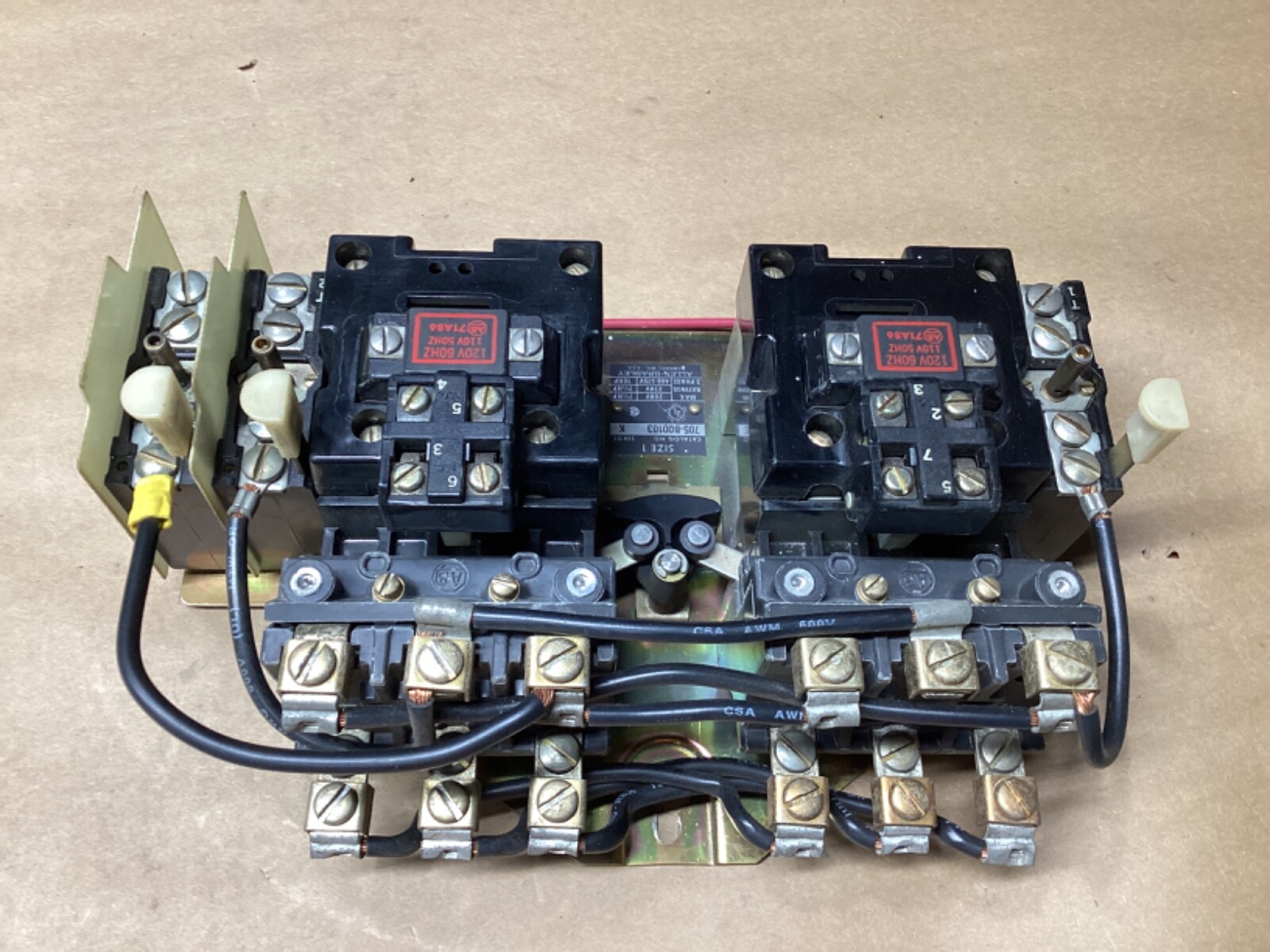 ALLEN BRADLEY 705-B0D103 SERIES K REVERSING STARTER 10HP 460-575V #104G126PR7*CO