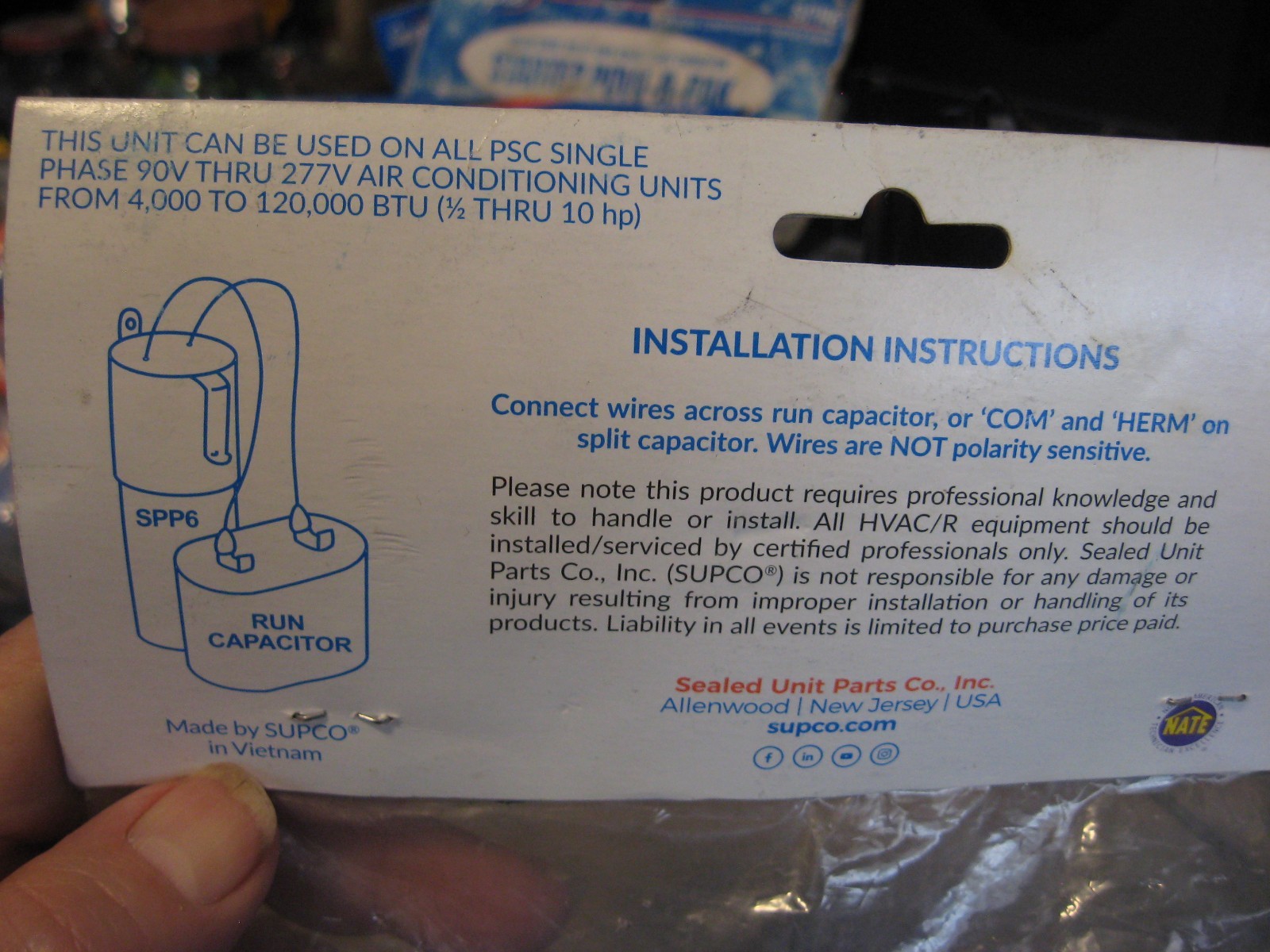 Supco SPP6 Super Boost Relay & Hard Start Capacitor 277 VAC MAX