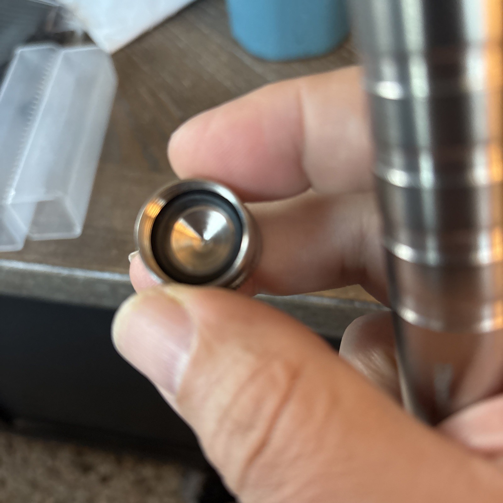 Maratac Tube-A-Ton Titanium Secured Lid Via Flange-to-Cap Fits Two AA Batteries