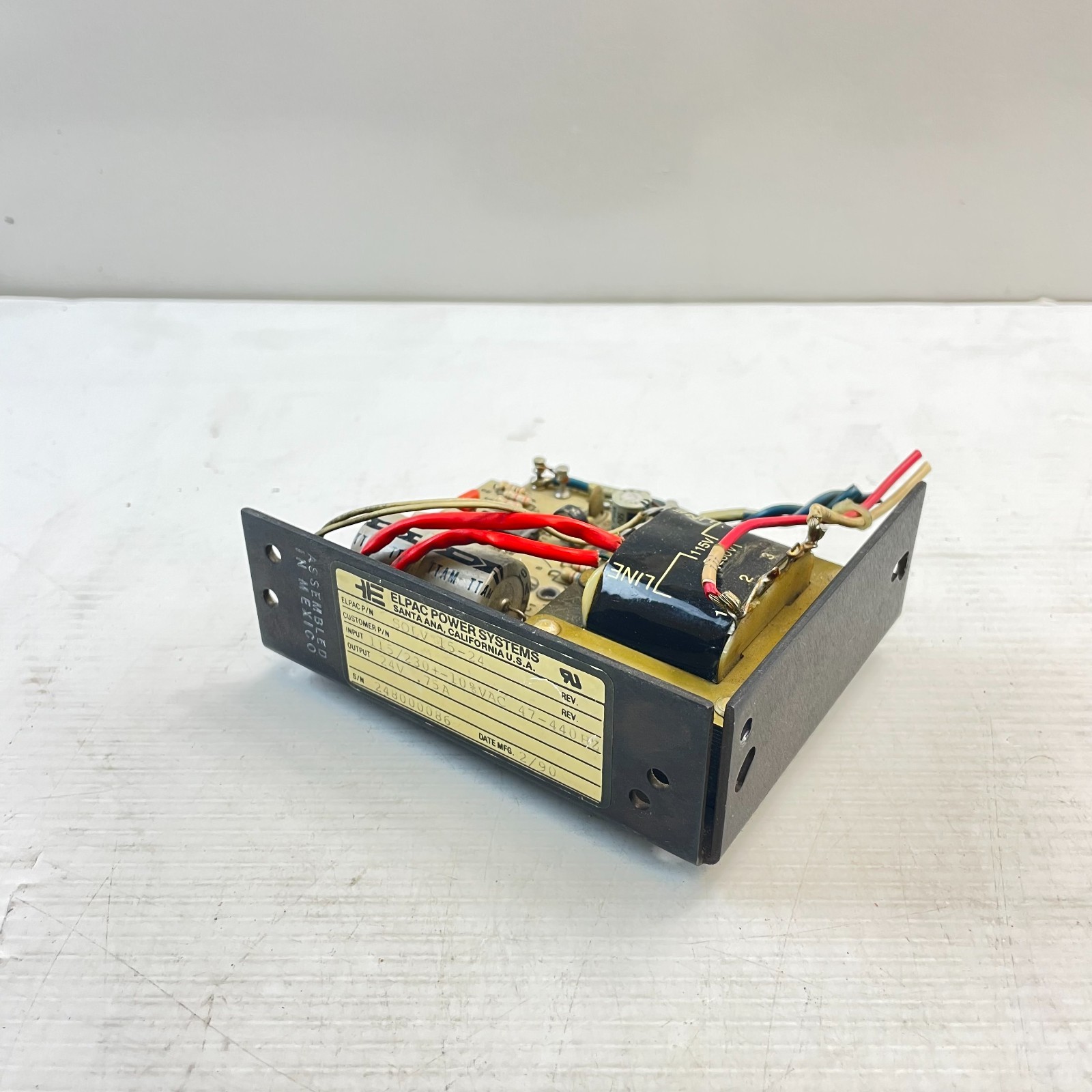 ELPAC POWER SYSTEMS SOLV15-24 LINEAR POWER SUPPLY 75A 24V 115/230V 47-440HZ