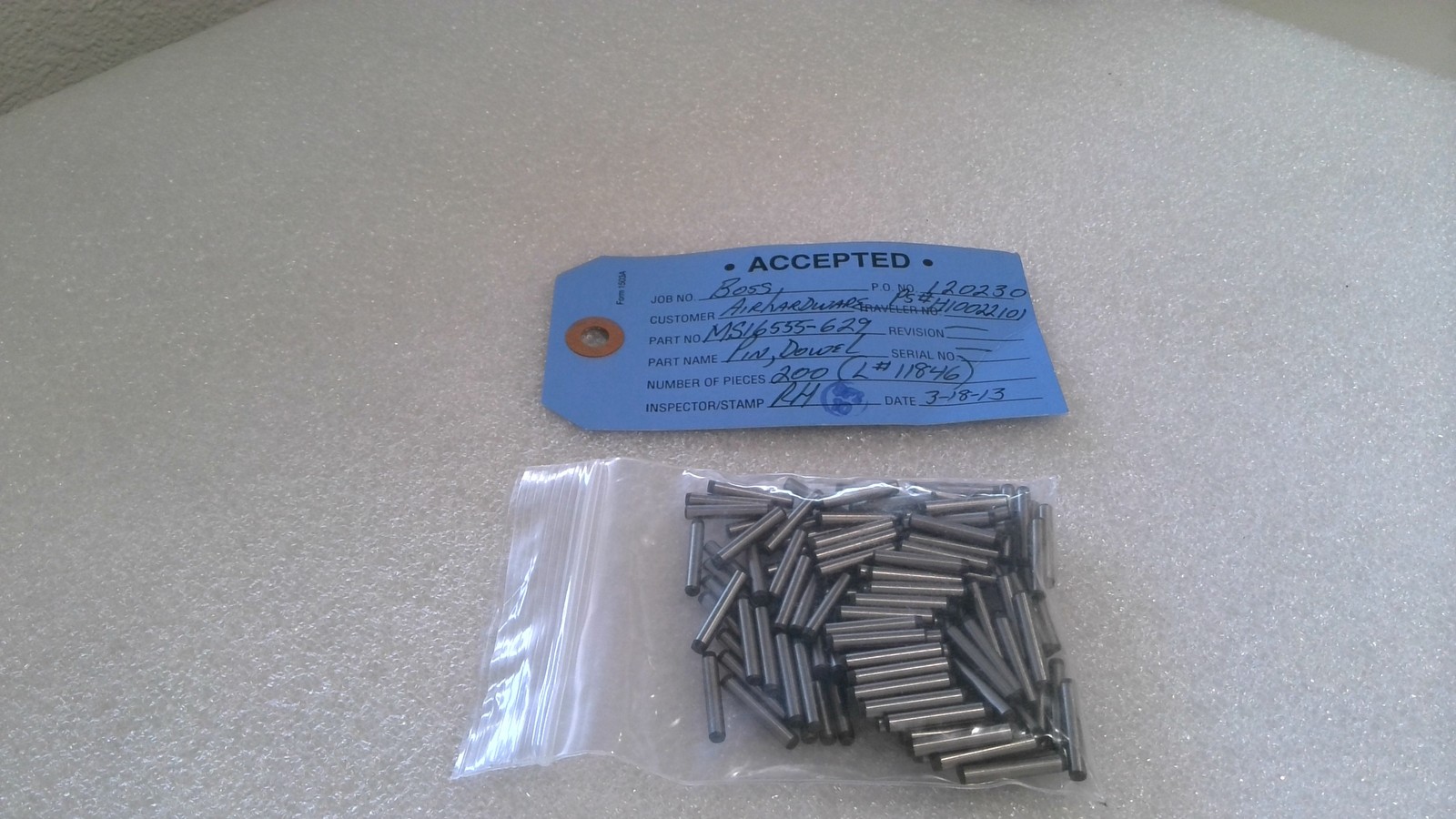 MILITARY STANDARDS MS16555-629 PIN (LOT OF 10)