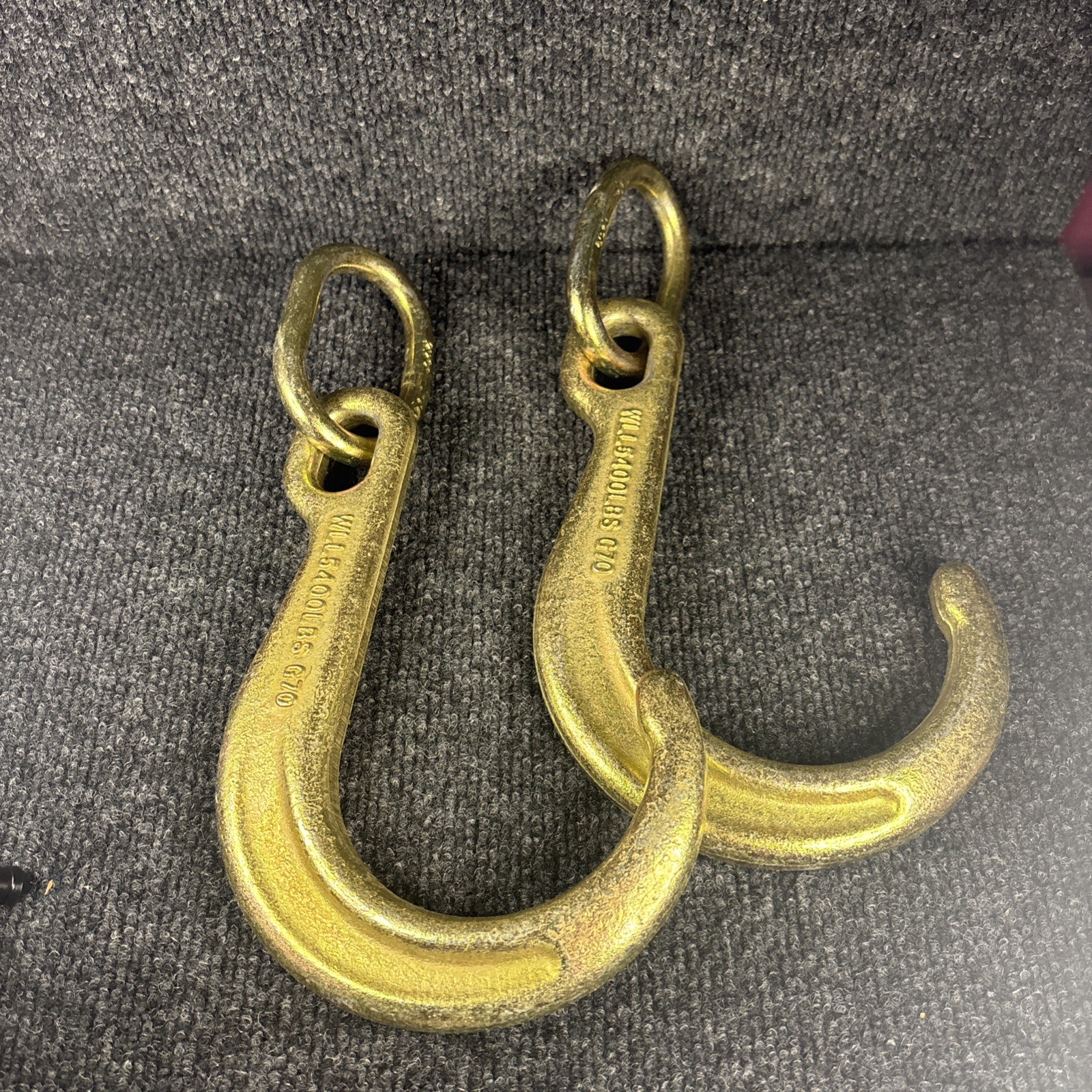 8 Inch Short “J” Tow Hook On Coupling Link 2/pcs 5400 Lbs G70 Heavy Duty