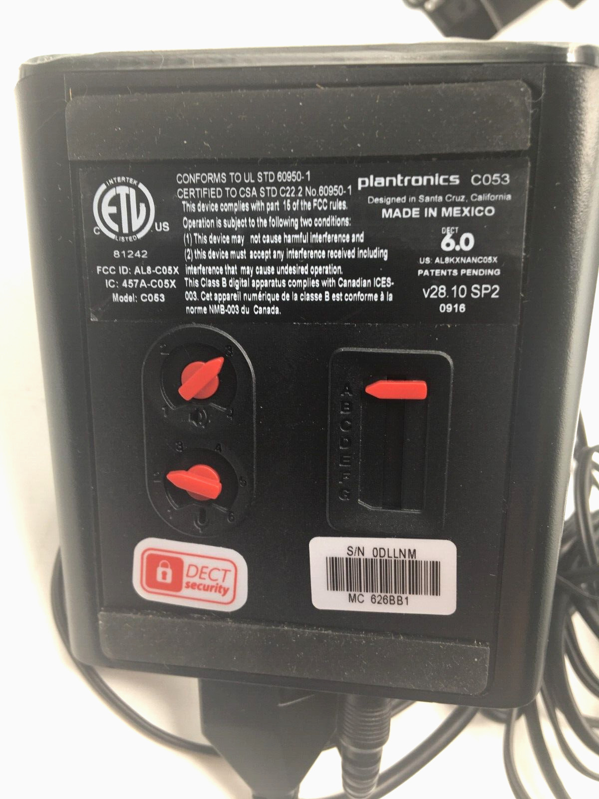 Plantronics Lot of 4 Charging Bases C052, C053, Dect 6.0 83776-11 READ