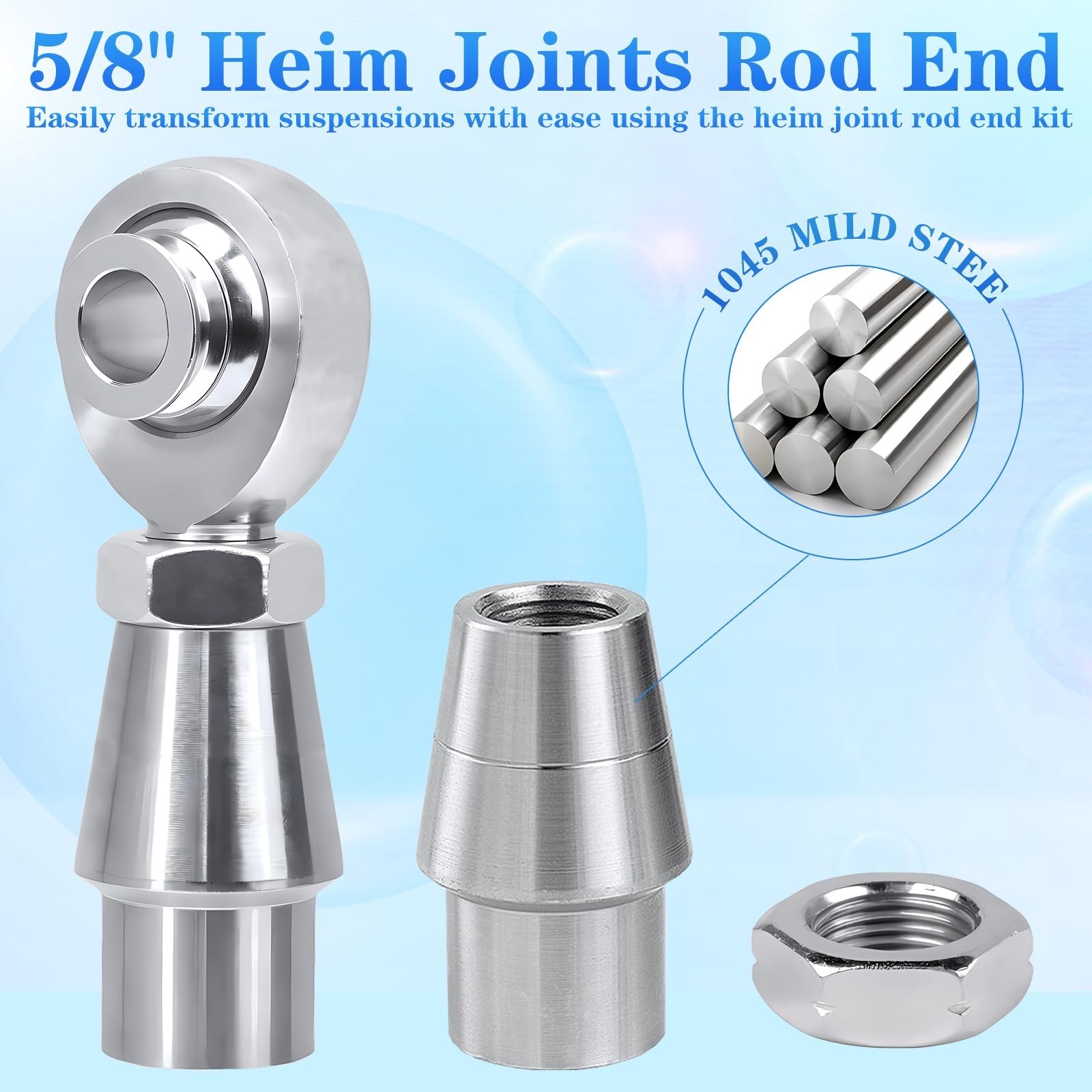 5/8”-18 Heim Joint Rod End Kit with Spacer,Tube Adapters & Jam Nuts,RH & LH …