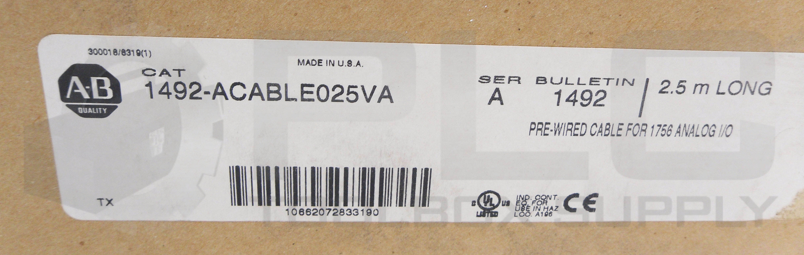 NEW ALLEN BRADLEY 1492-ACABLE025VA /A PRE-WIRED CABLE 2.5M LONG