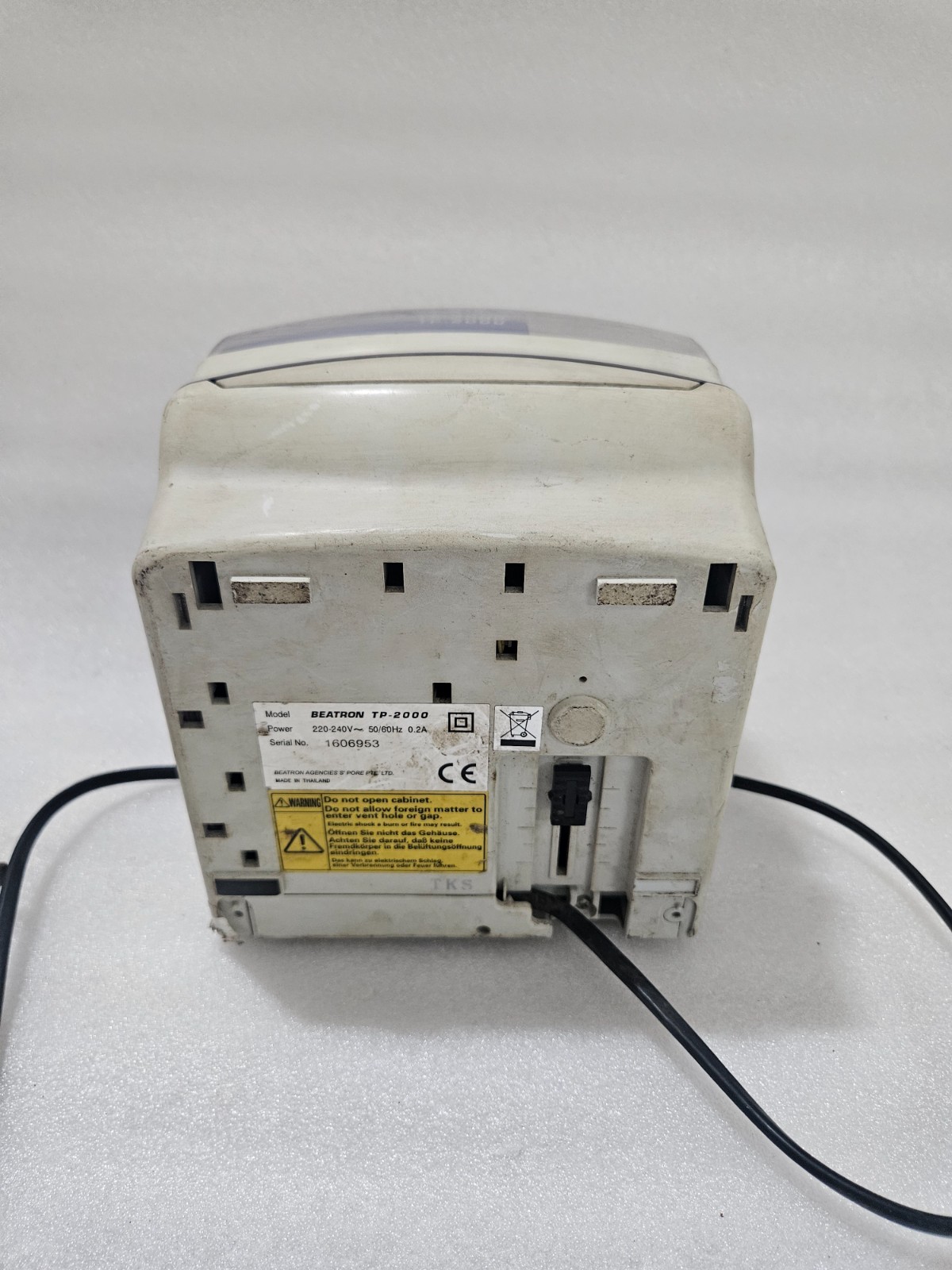 BEATRON TP-2000 220-240V 50/60Hz 0.2A SERIAL NO 1606953