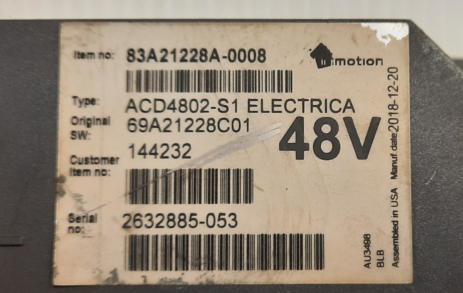 Access 5 CA651 83A21228A-0008 ACD4802-S1 Electrica 48V Control Module