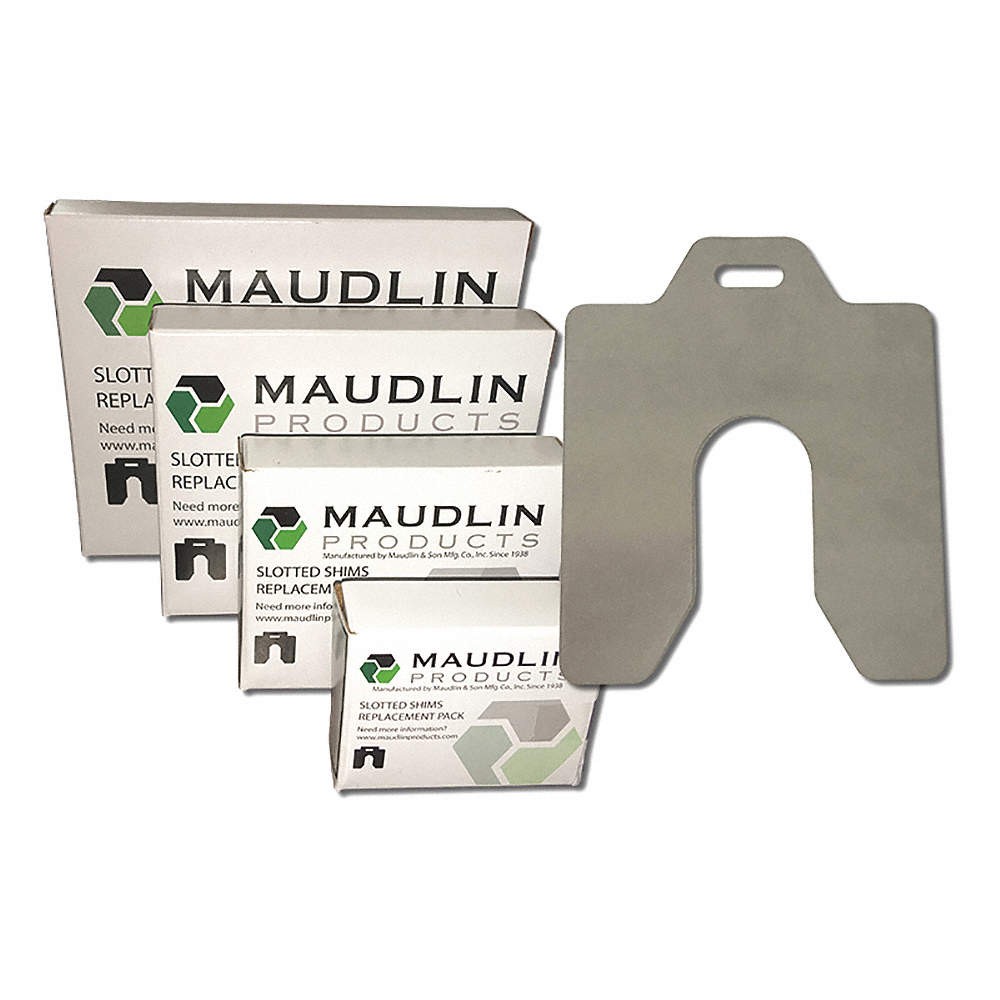 MAUDLIN PRODUCTS MSC100-5 Slotted Shim,C-4×4 Inx0.100In,PK5 2NZR1