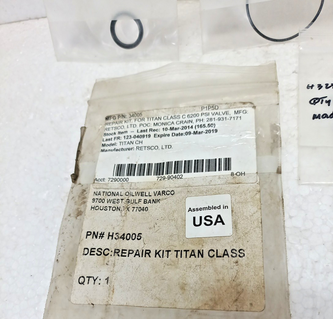 Titan H34005 Repair Kit Titan Class C 6200 PSI Valve Titan / Retsco