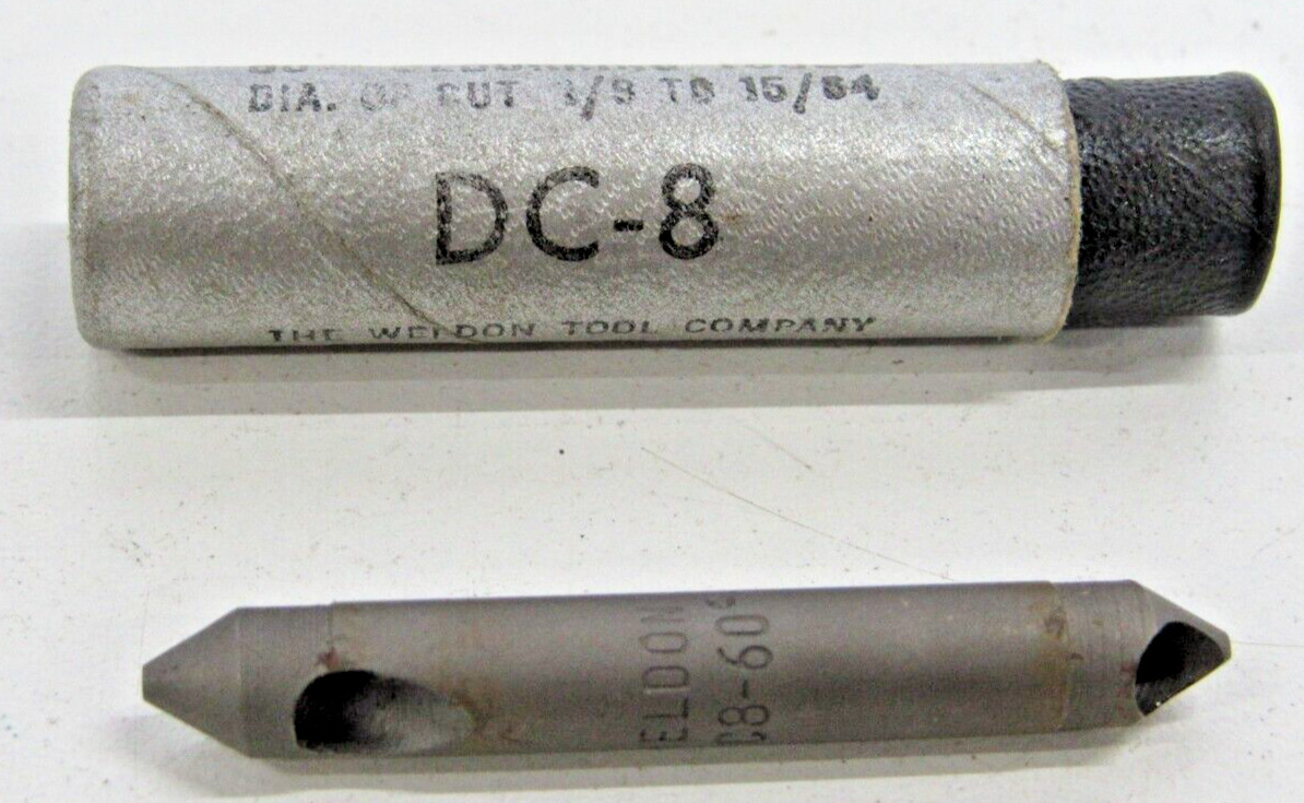 Vintage Weldon Countersink Deburring Chamfer Tools DC-8 60 Degree 1/8- 15/64 -A7