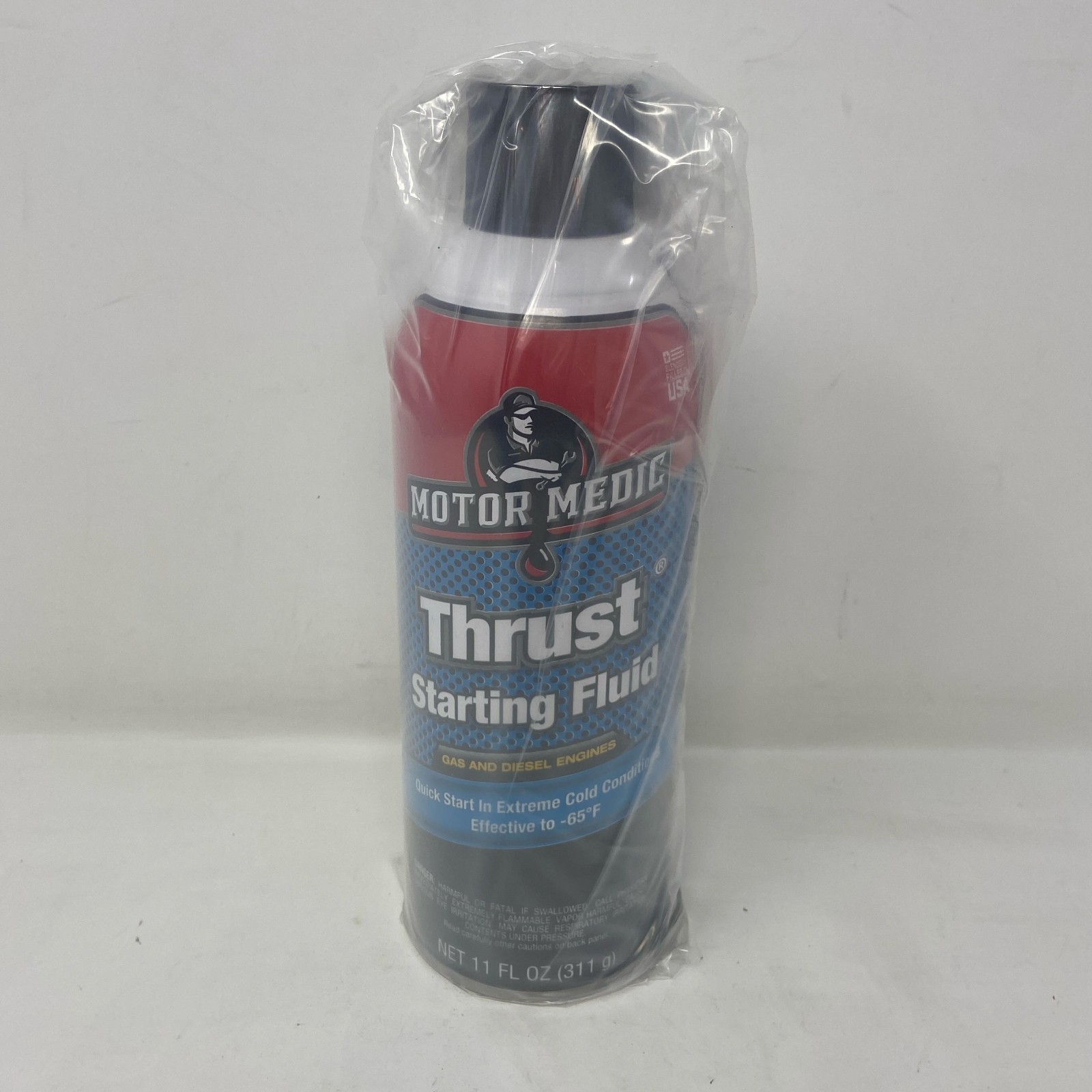 Motor Medic Thrust Starting Fluid M3815 – 11 oz Red/Blue Can for Gas & Diesel