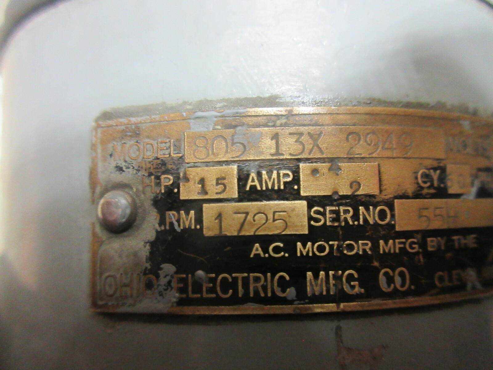 OHIO ELECTRIC MOTOR 805 13X 2949 HARDINGE CROSS SLIDE? 80513X2949