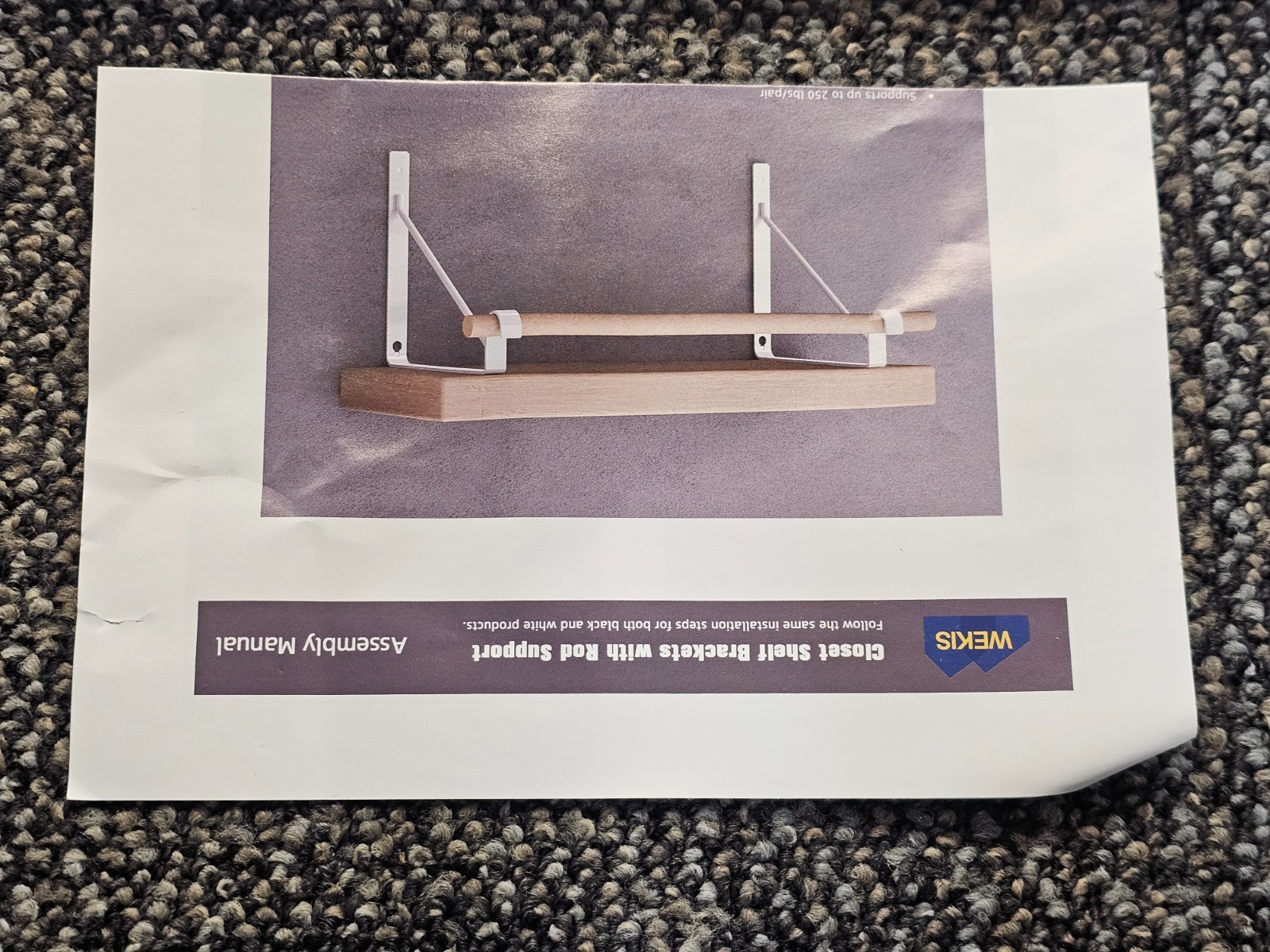 (QTY 10) Wekis Closet Rod Bracket, 10.8×10.8 in Closet Shelf Brackets Heavy Duty