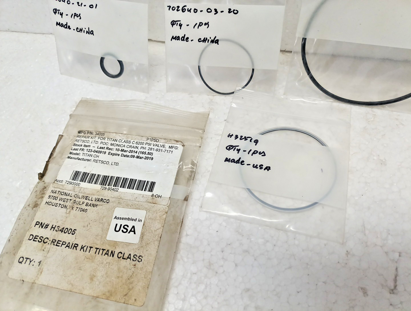 Titan H34005 Repair Kit Titan Class C 6200 PSI Valve Titan / Retsco