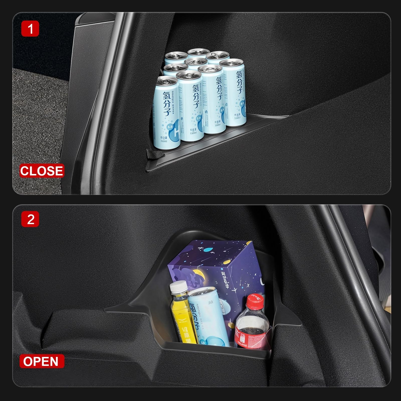 Topfit Trunk Storage Bins for Tesla Model Y Juniper, TPE Organizers with Carp…