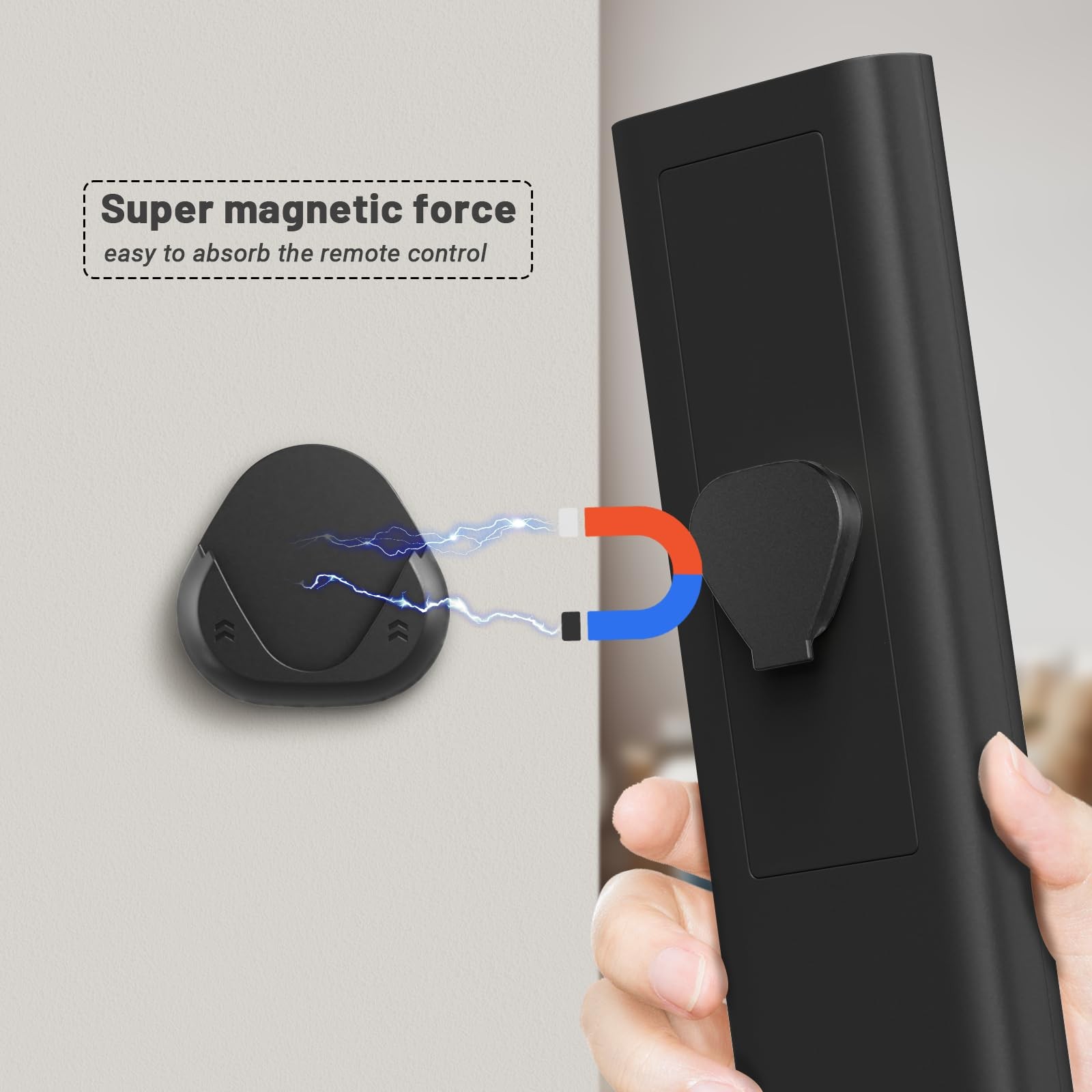 JUMEIHUI Magnetic Remote Control Holder Wall Mount, [Upgraded with Black