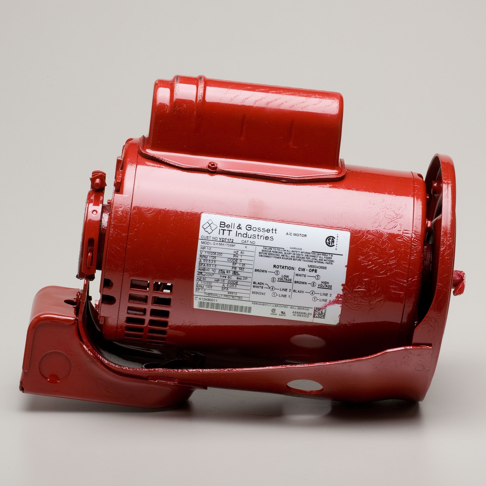 Bell & Gossett 169228 Motor 1/2hp 1725rpm 115/208-230v 1ph Odp Series 60 & Pd