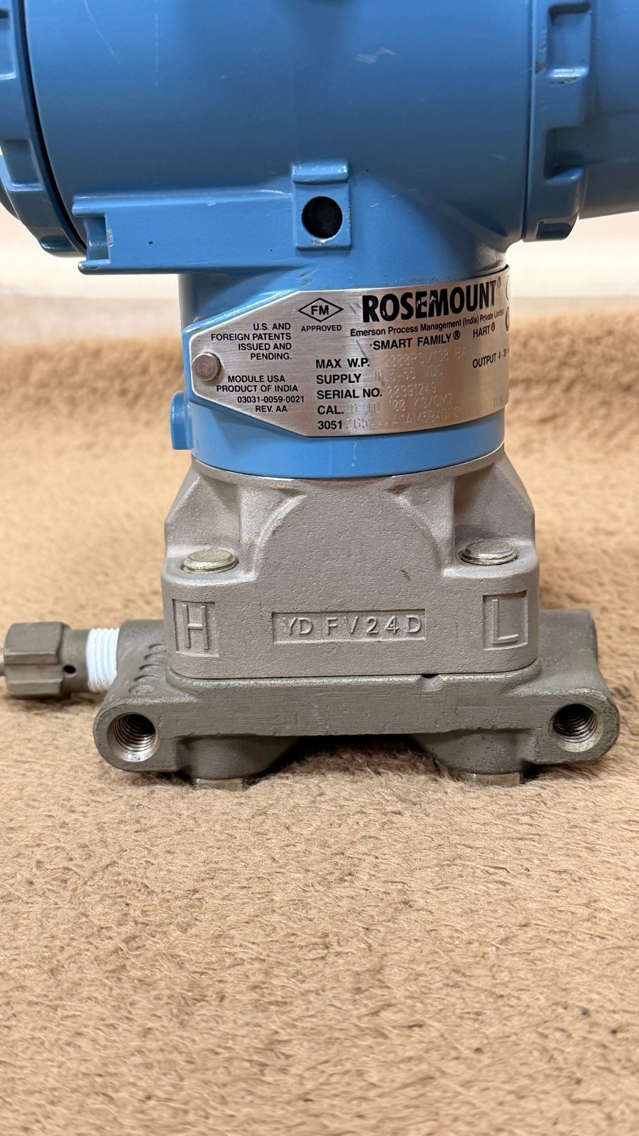 Rosemount / Pressure Transmitter / 3051CG5A44A1AM5B4DFQ4 / W.P. 2000PSI-138BAR